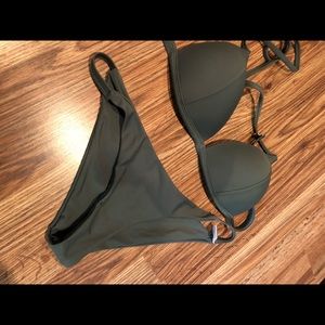 Army green cheeky bikini